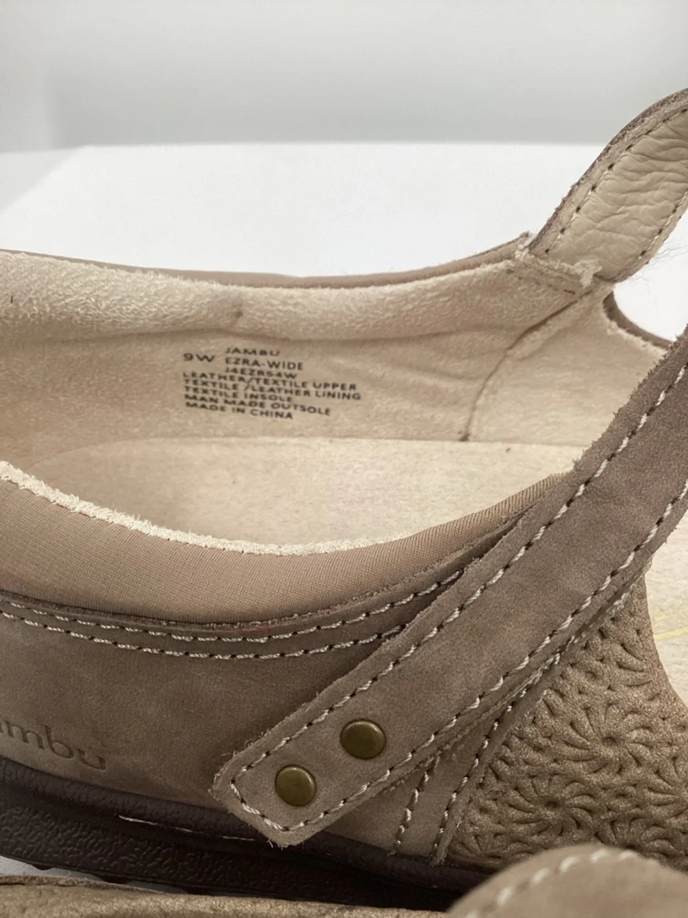 Jambu Ezra Women's Taupe Mary Jane Flats with Strap